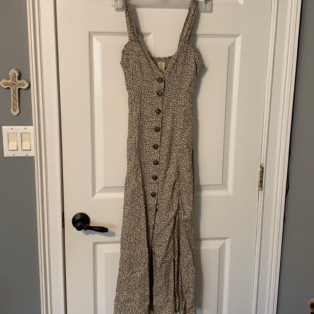 Midi Cheetah Print Dress with Slit